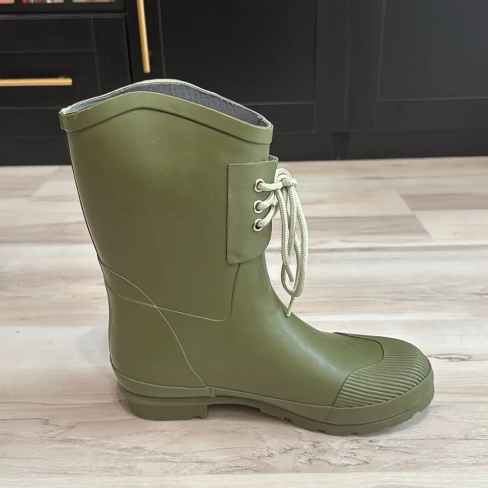 Nomad Lace-Up Detail Rubber Rain Boots - Picture 5 of 8